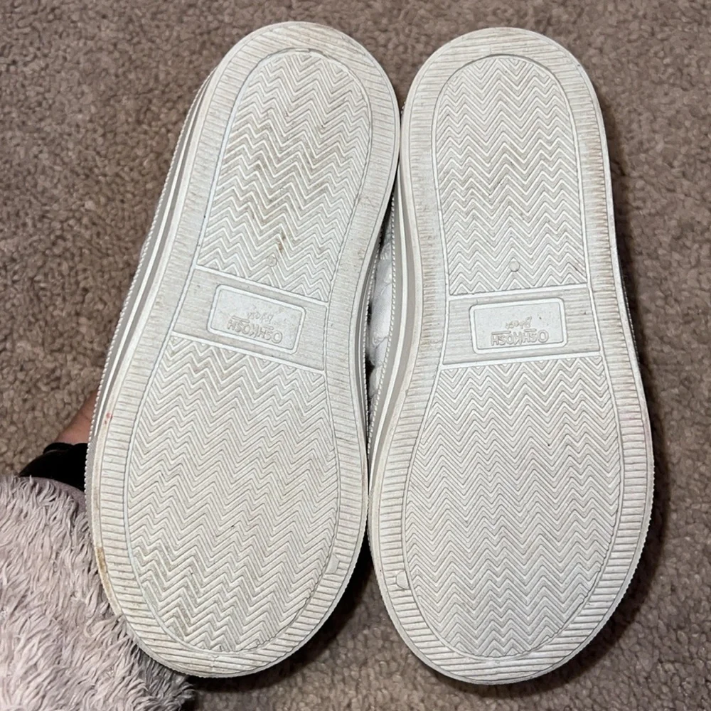 Oshkosh white eyelet slip on toddler sneakers